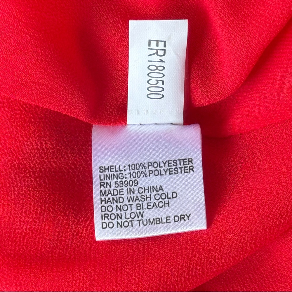 Gianni Bini Red Ruffle Snyder Fit & Flare Midi Ruffle Chiffon Dress NWOT Size S - Picture 8 of 9